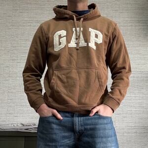 GAP Brown Spell Out Hoodie Sz M